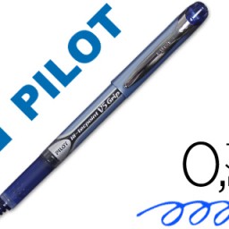 Bolígrafo roller Pilot V-5 Grip punta aguja tinta azul 0,5 mm.